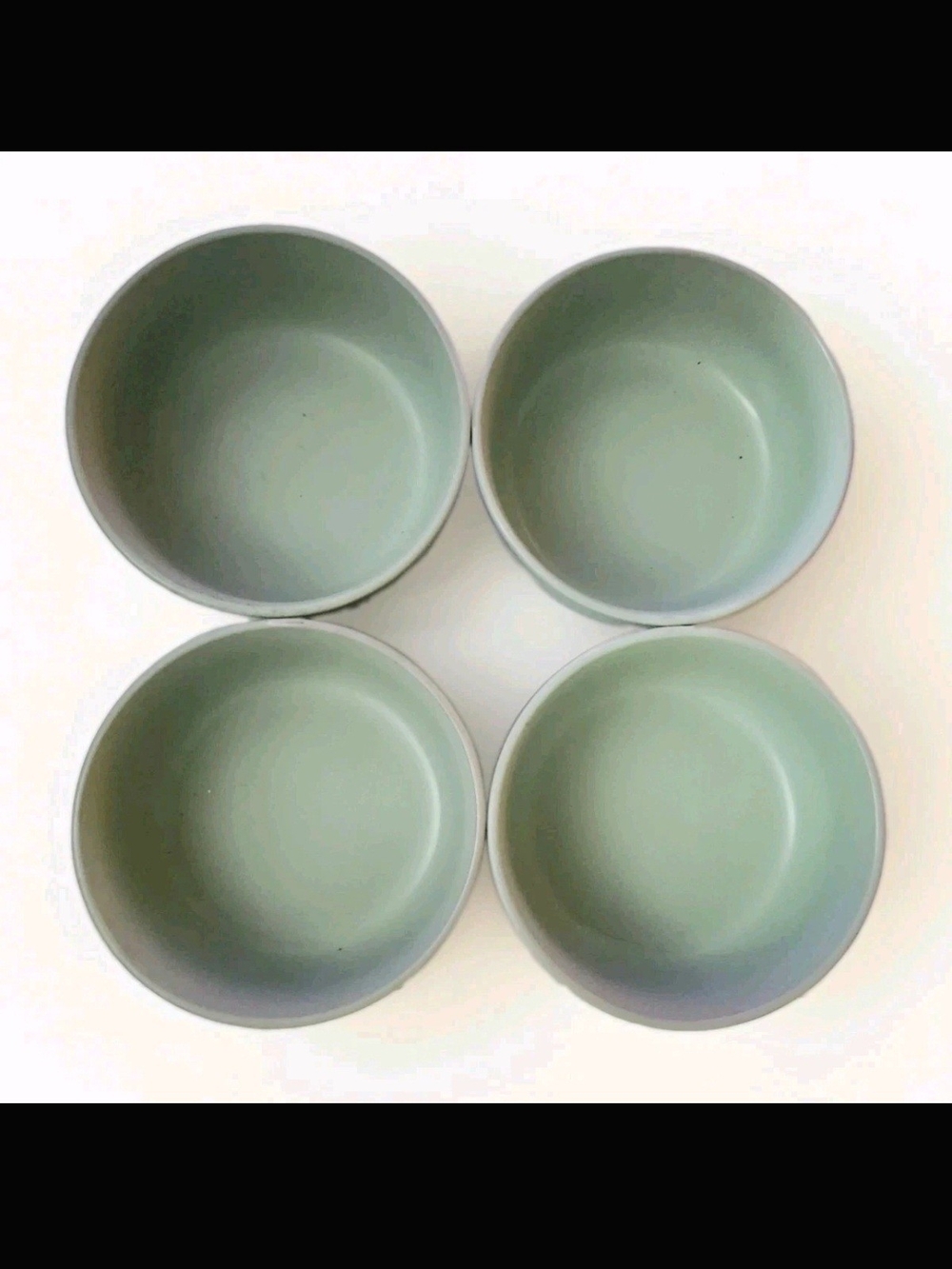 Matte Sage Green Ceramic Bowl Set of 4